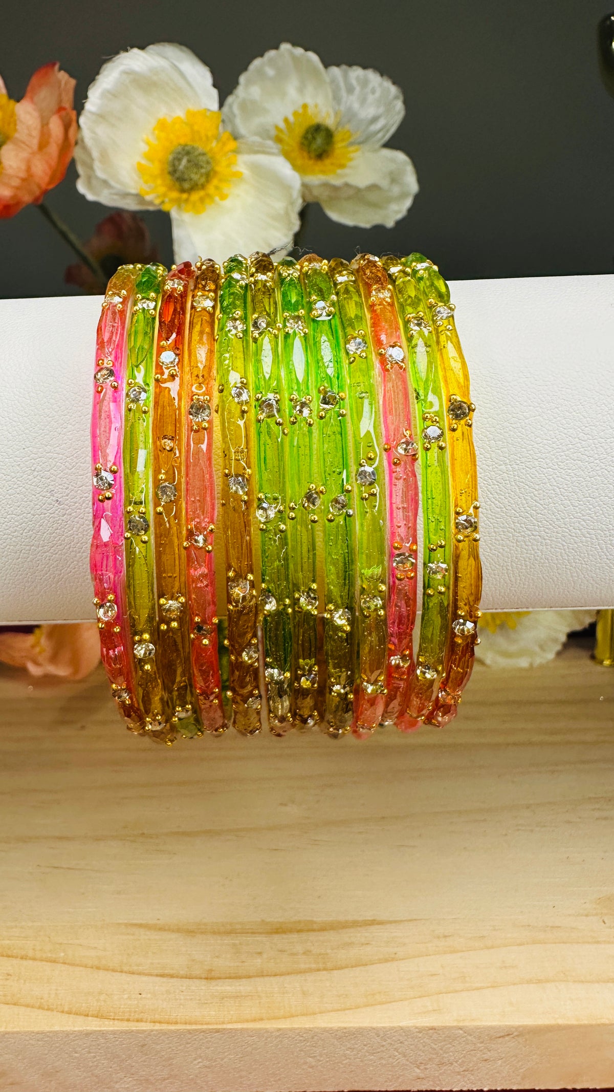 Multicolour Crystal Bangles