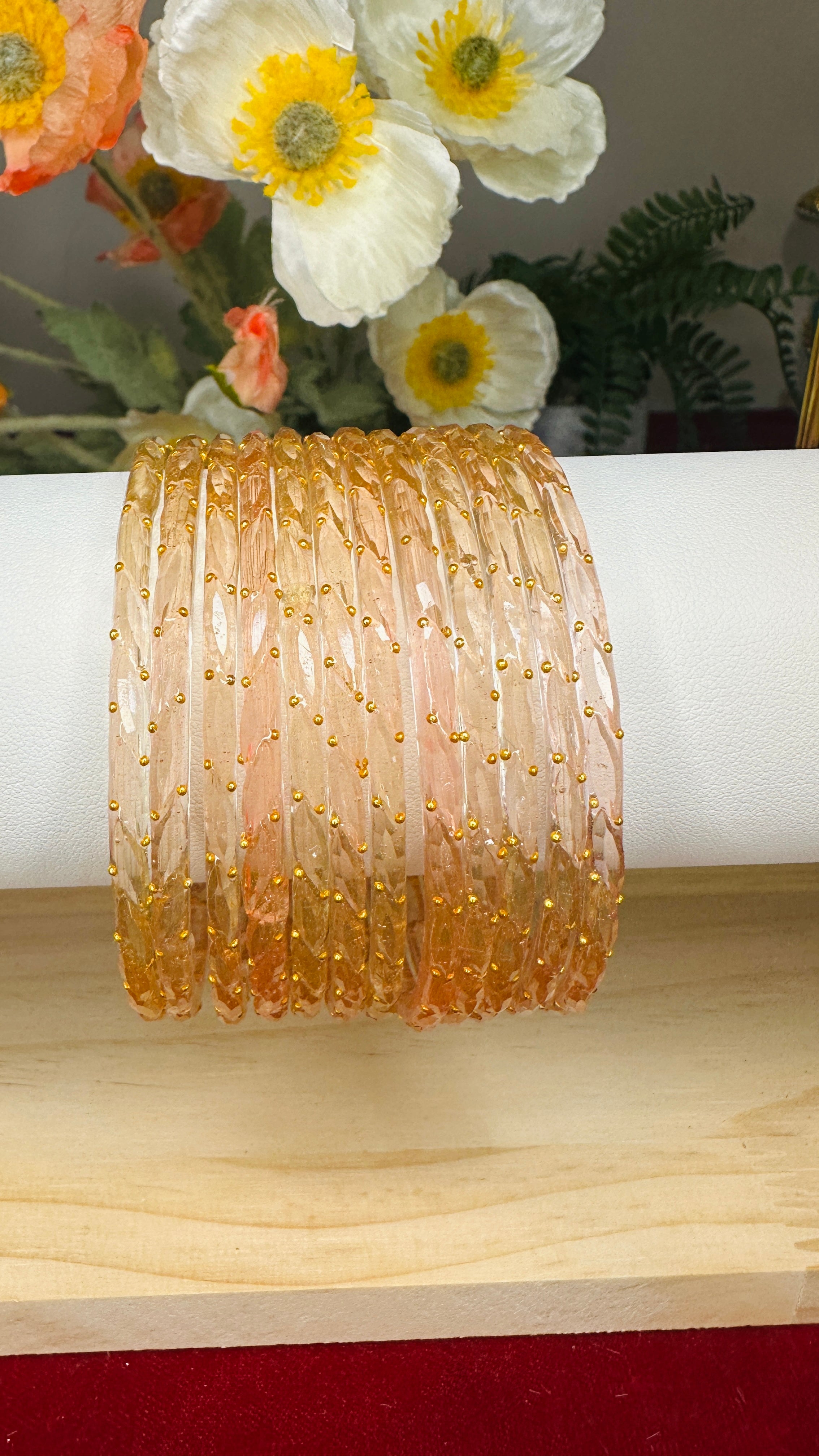 Peach Raindrop Bangles