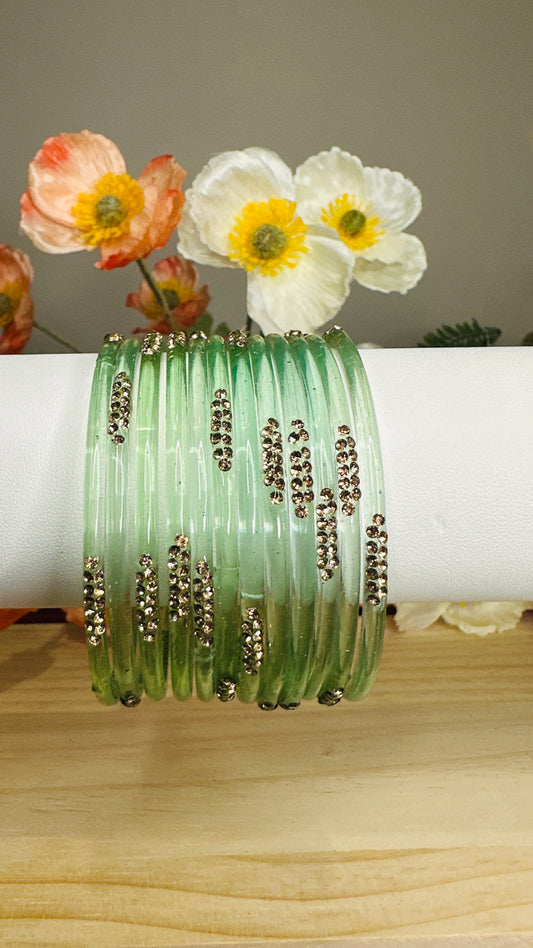 Pista Shadow Glass Bangles
