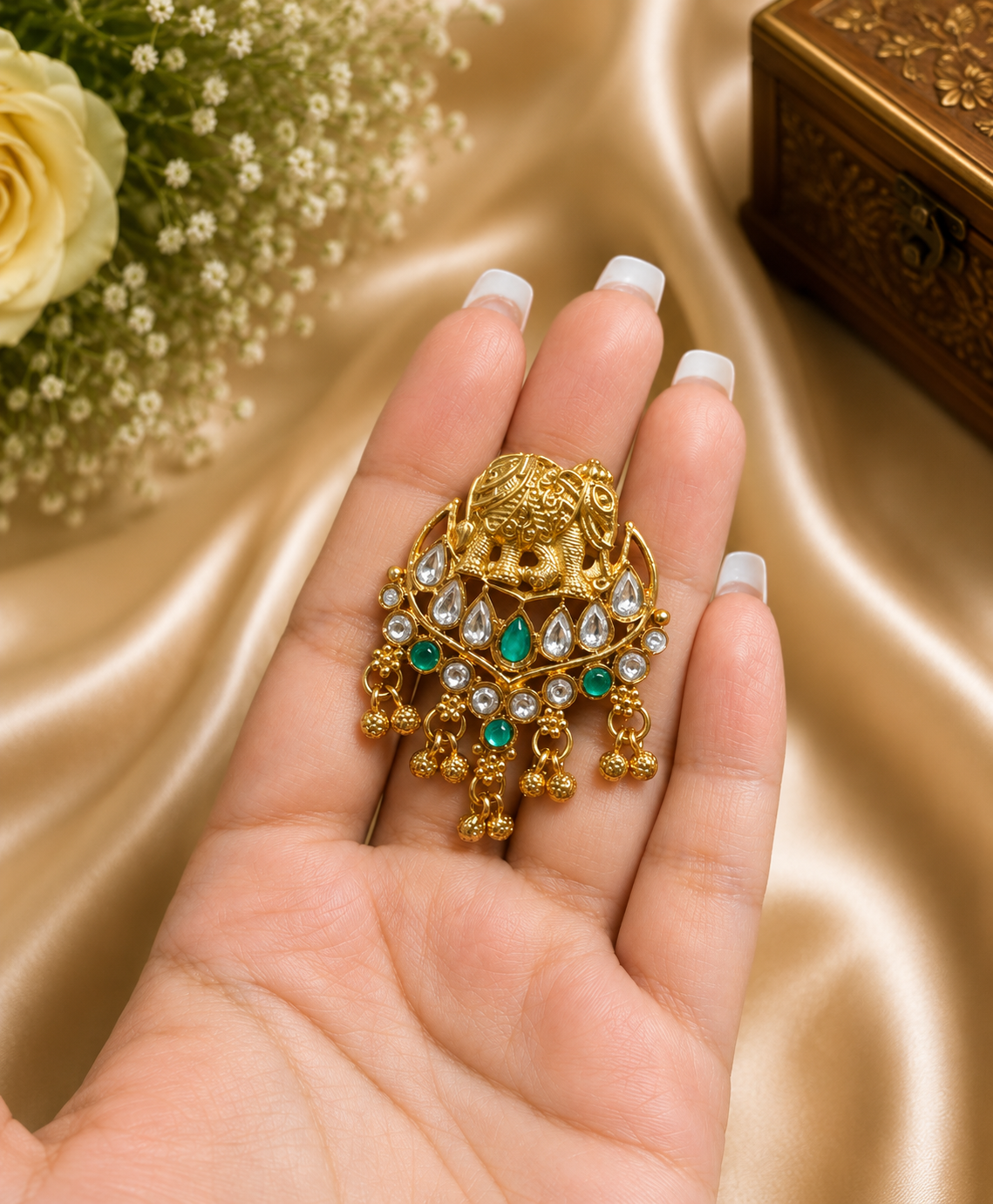 Vantara Special Green Kashmiri Ring