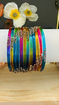 Multi Colour Shadow Glass Bangles