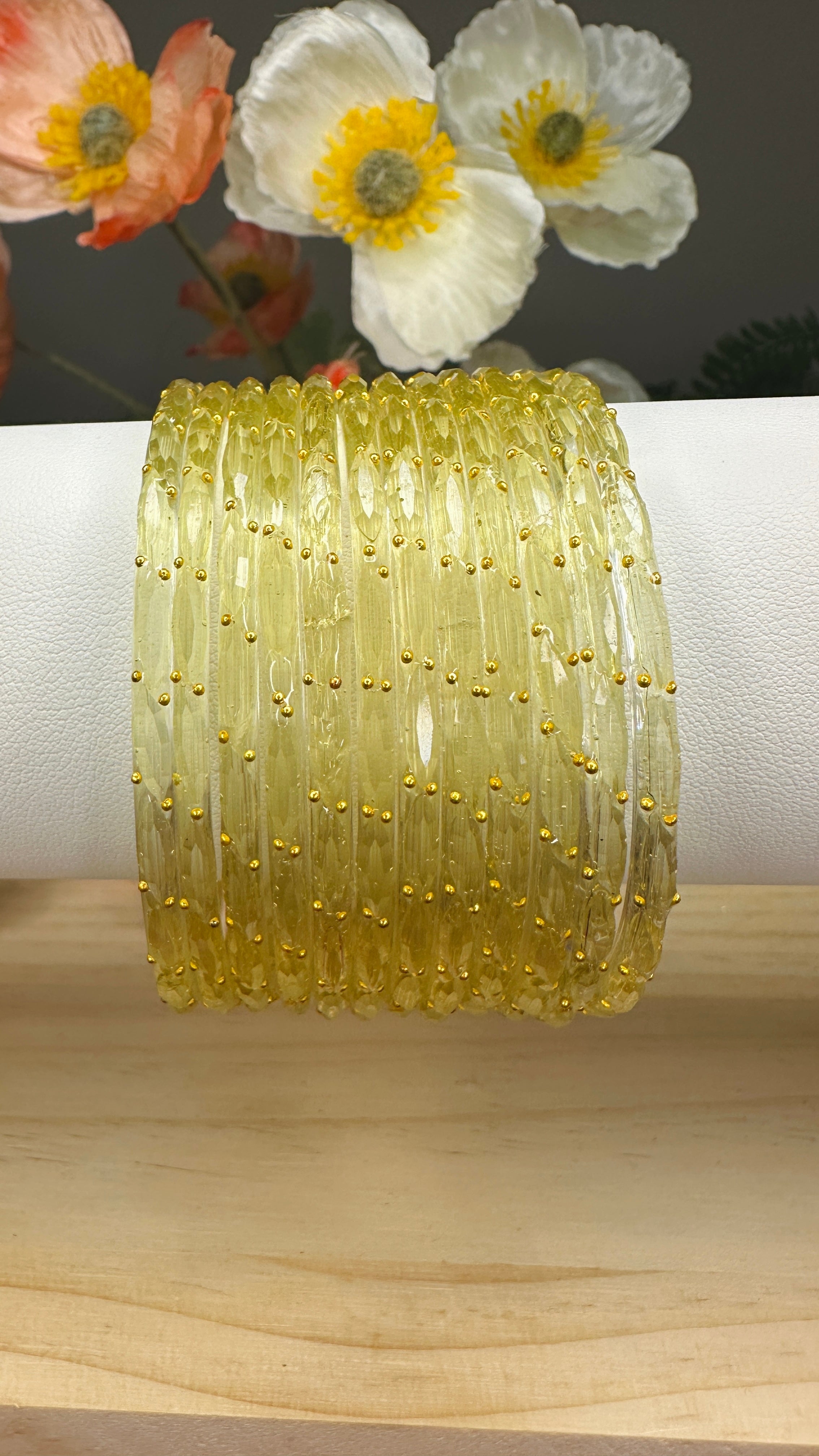 Cream Colour Raindrop Bangles
