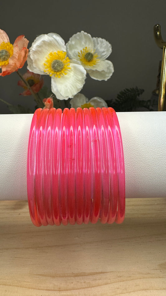 Reddish Pink Plain Bangles