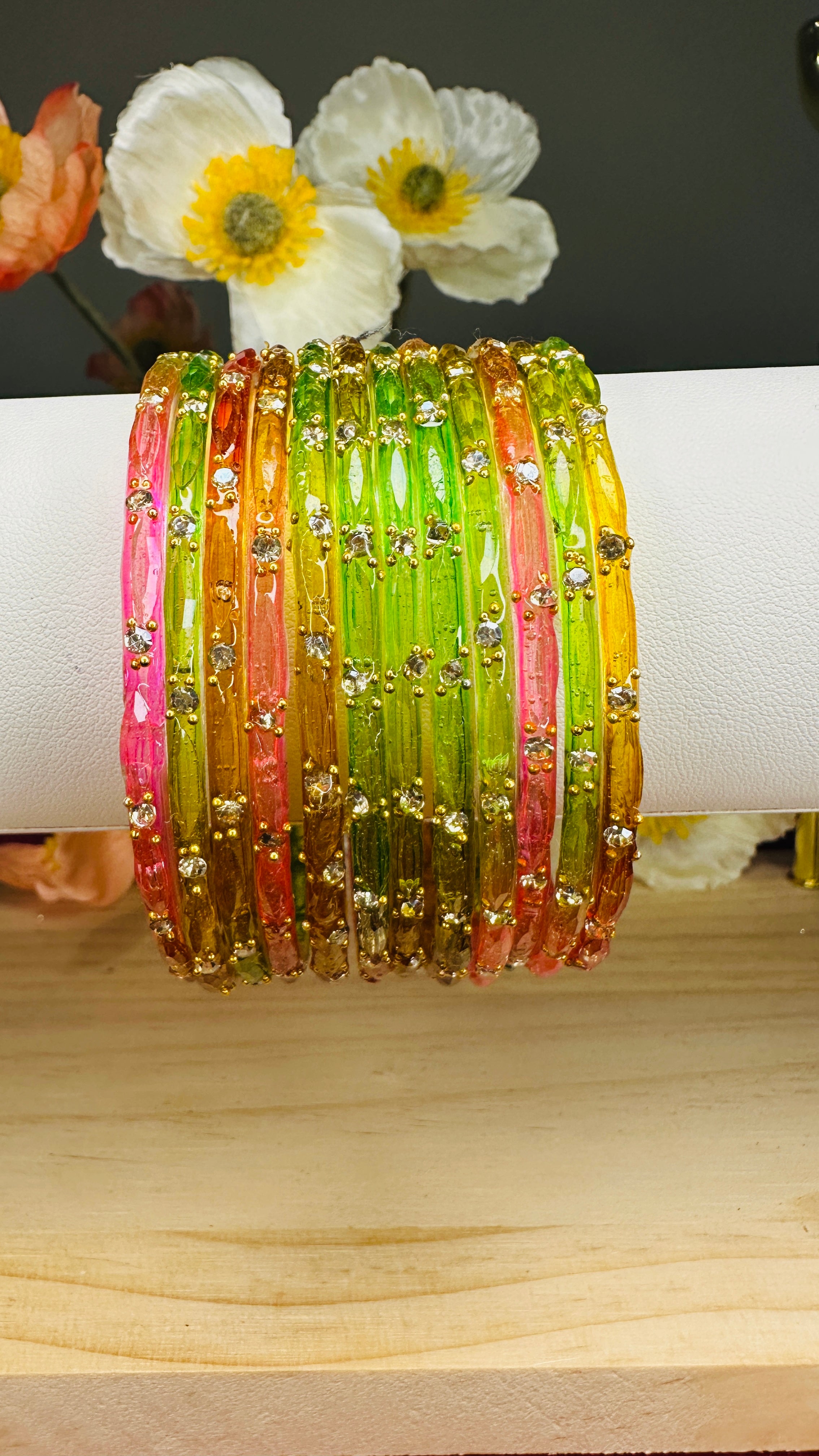 Multicolour Crystal Bangles
