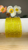 Yellow green Raindrop Bangles