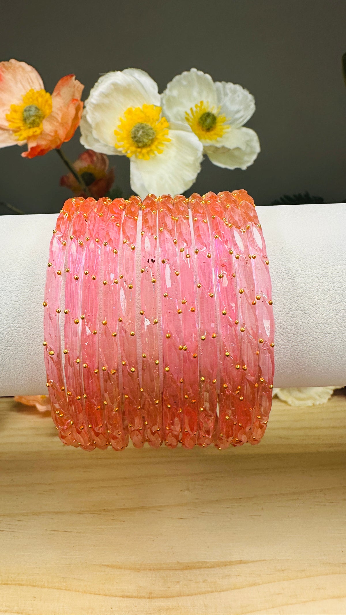 Baby pink Raindrop Bangles