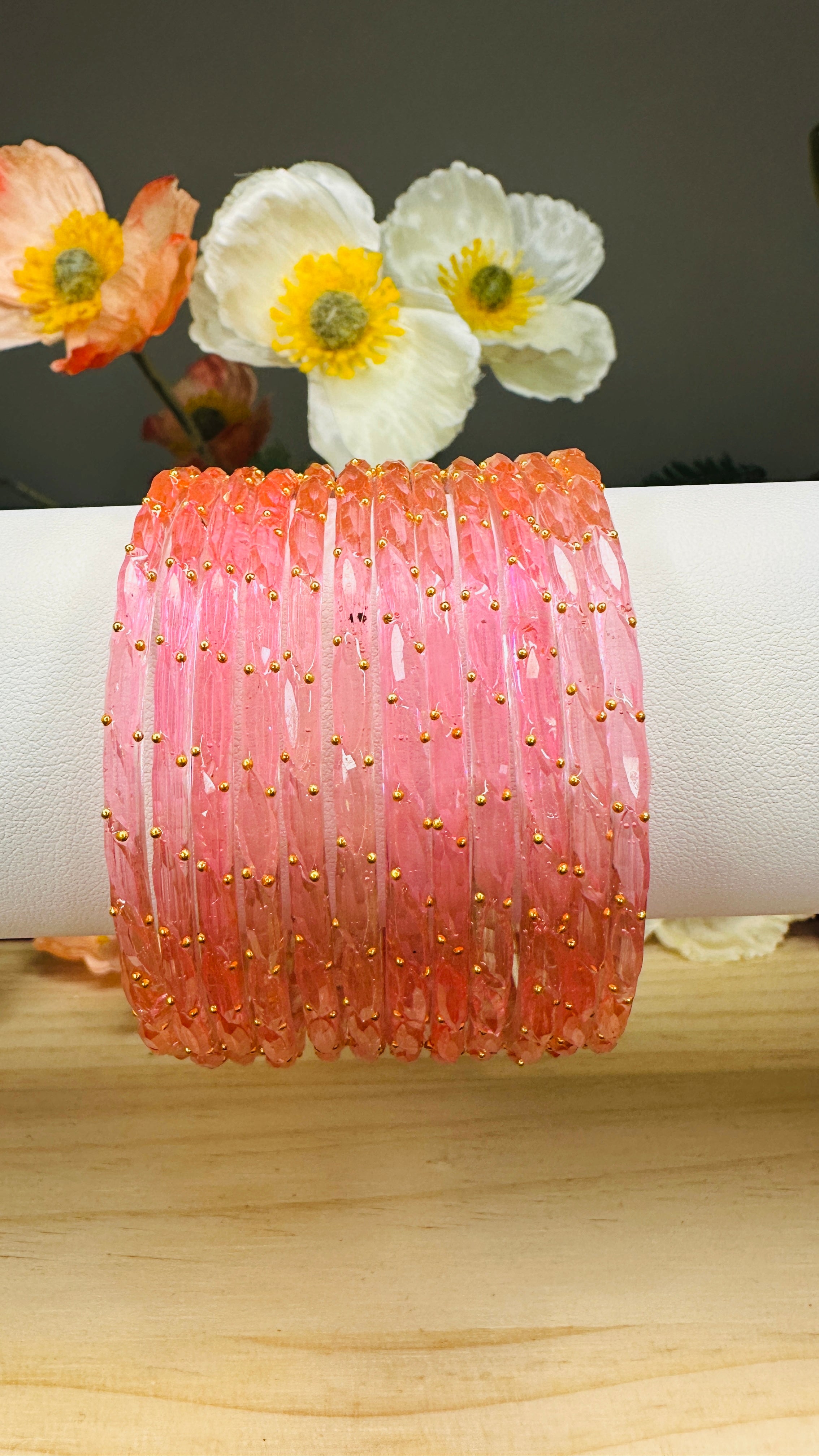 Baby pink Raindrop Bangles