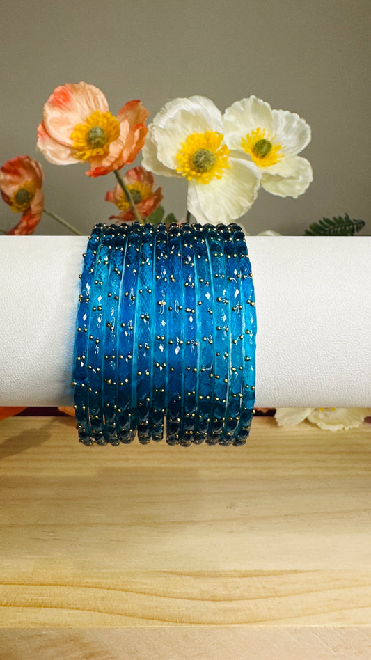Firozi Colour Raindrop Bangles