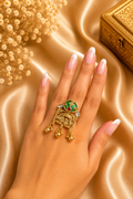 Round & Square Kashmiri Ring
