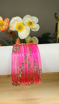 Pink Shadow Glass Bangles
