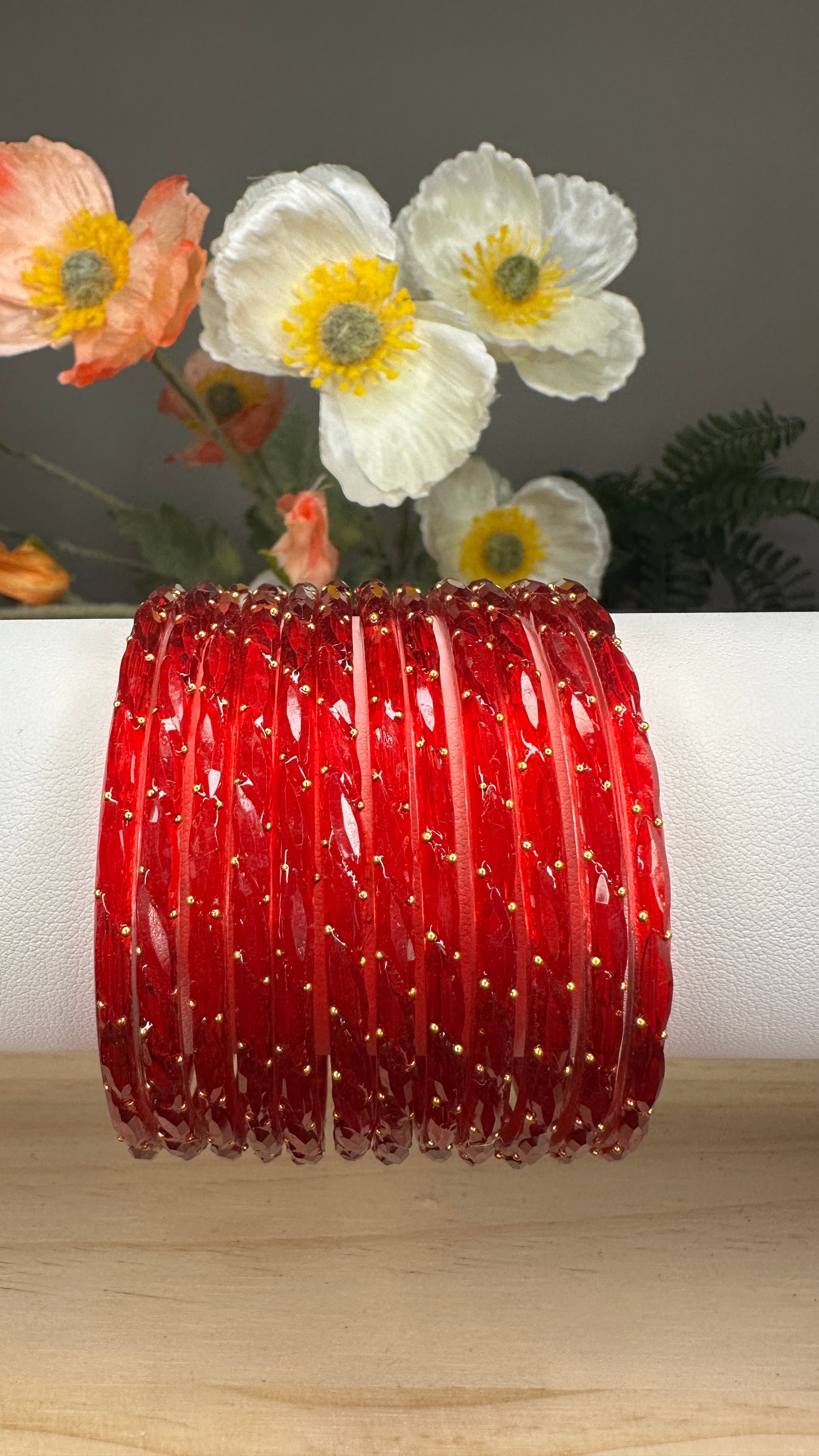 Strawberry Raindrop Bangles
