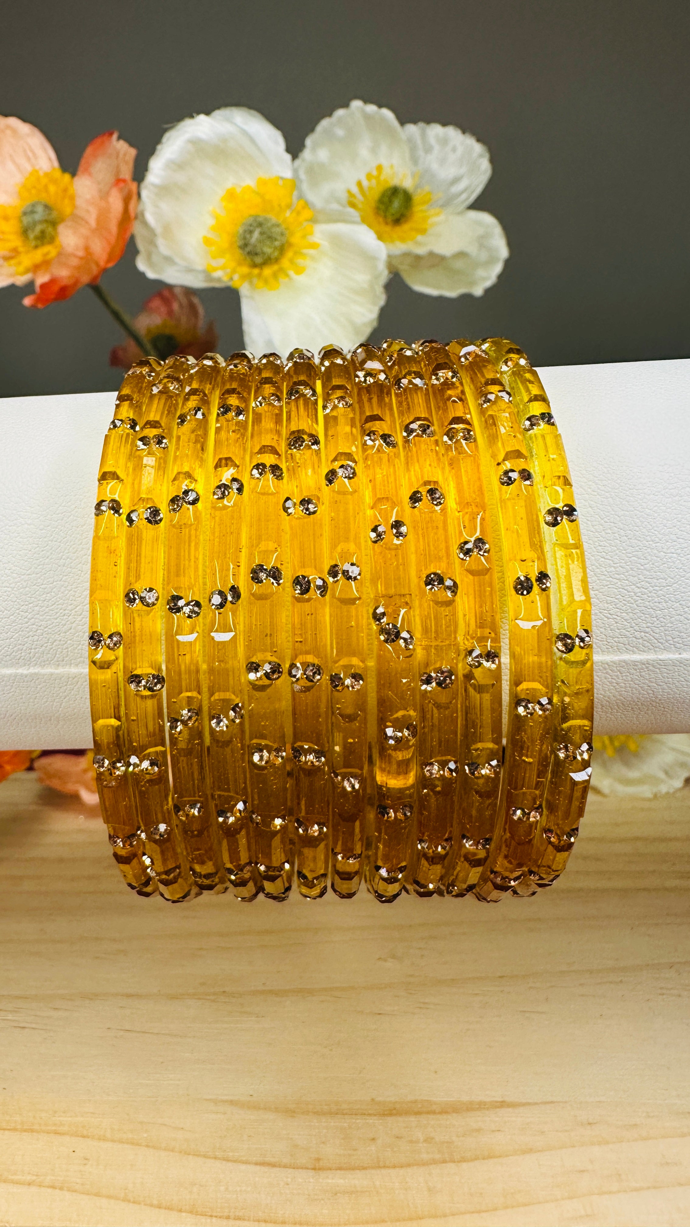 Golden Crystal Bangles