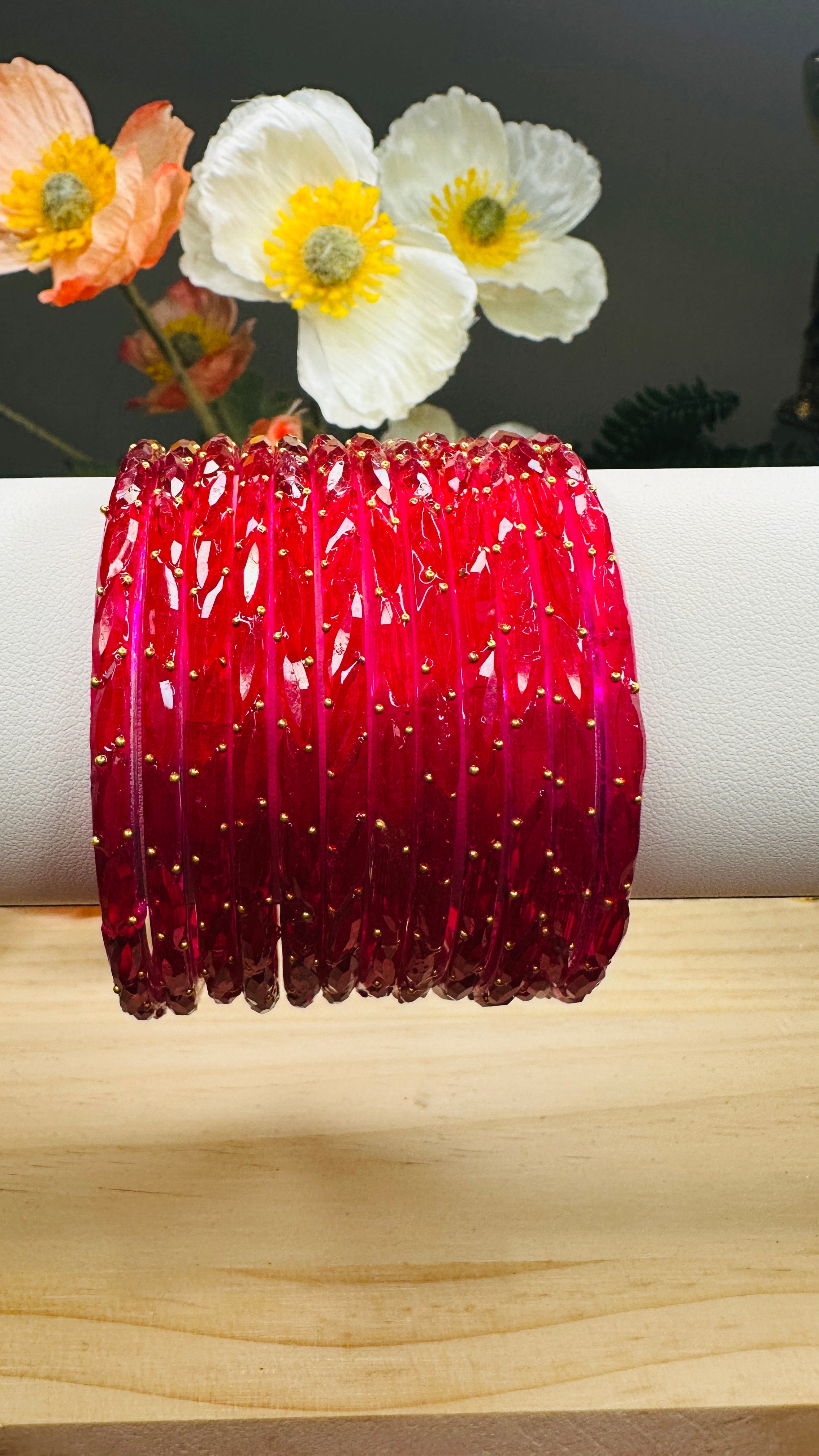 Red Raindrop Bangles
