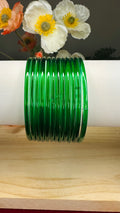 Green Plain Glass Bangles