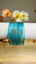 Aqua Blue Shadow Glass Bangle