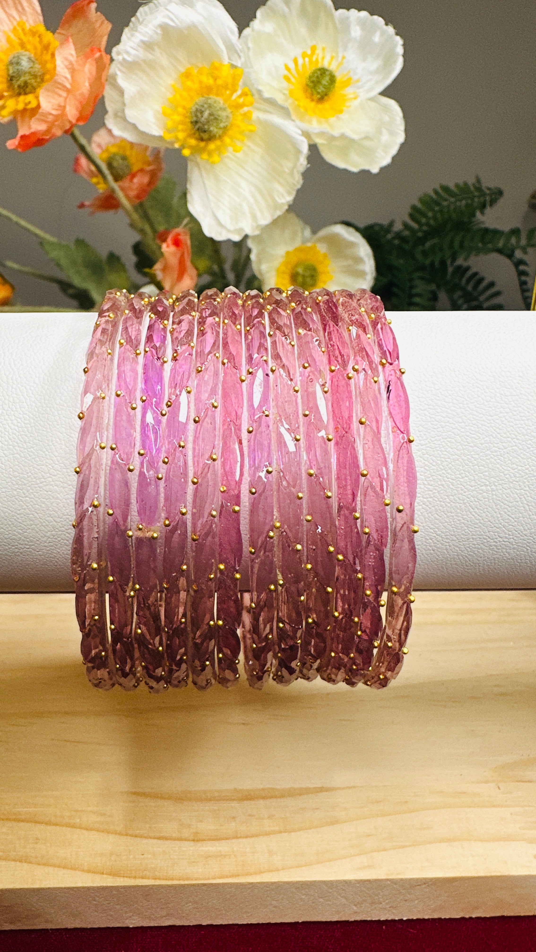 Onion Colour Raindrop Bangles