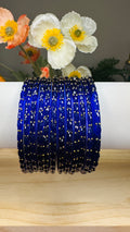 Blue Glass Raindrop Bangles