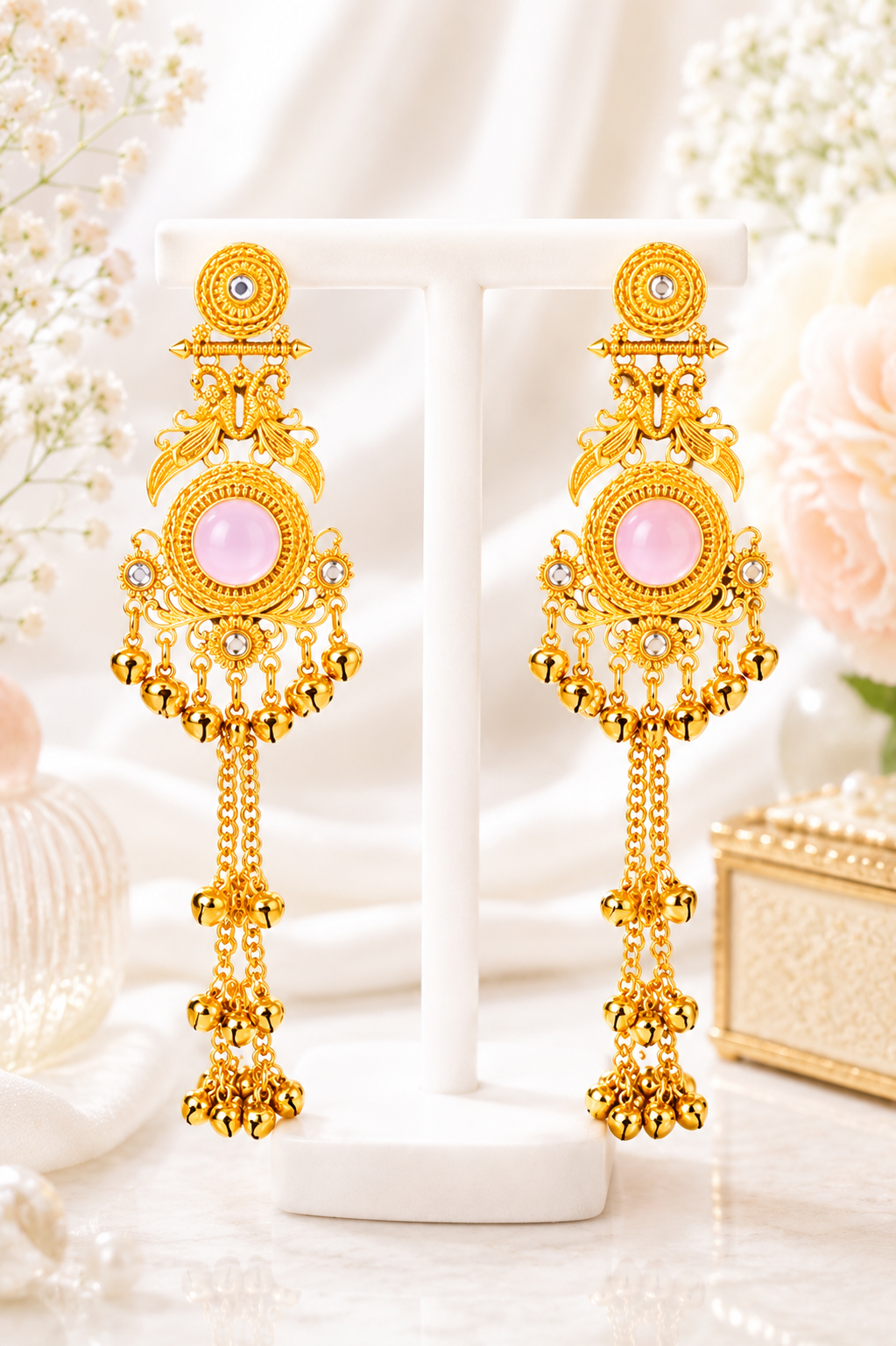 Kashmiri Long Layered Earrings
