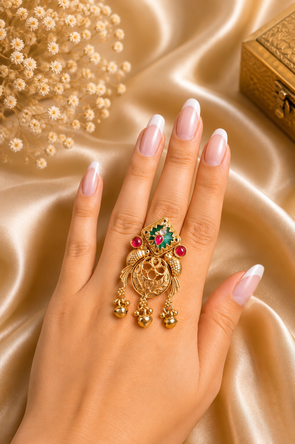 Ruby Green Kashmiri Ring