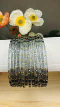 Grey Raindrop Glass Bangles