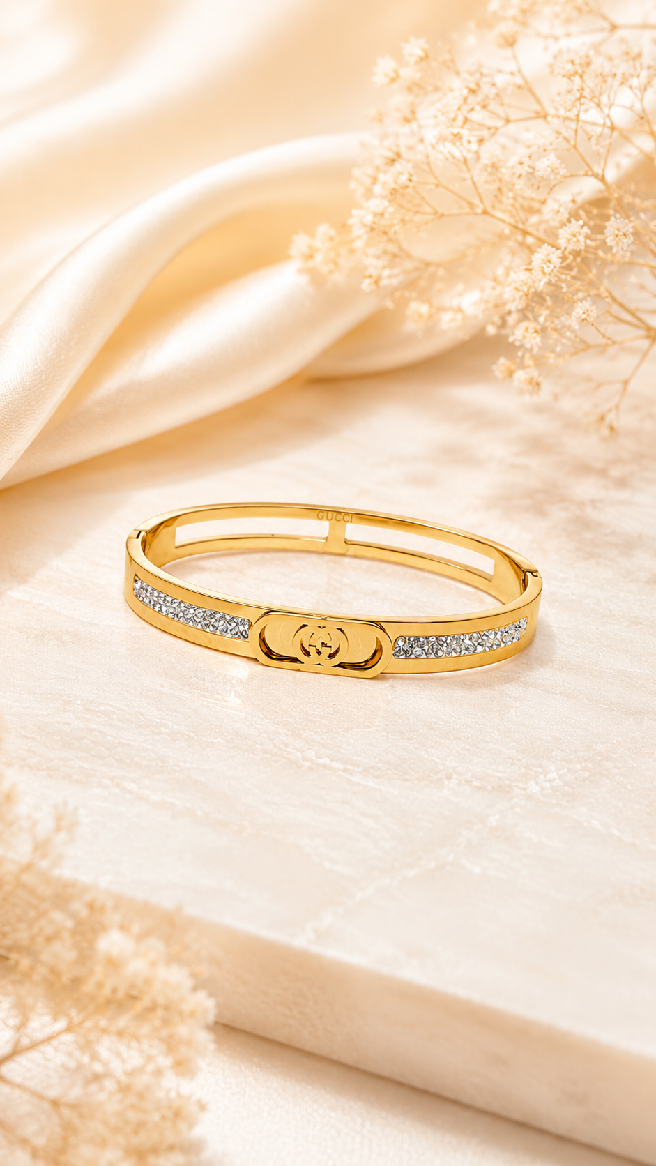 Golden & White Branded Imitation Bracelet