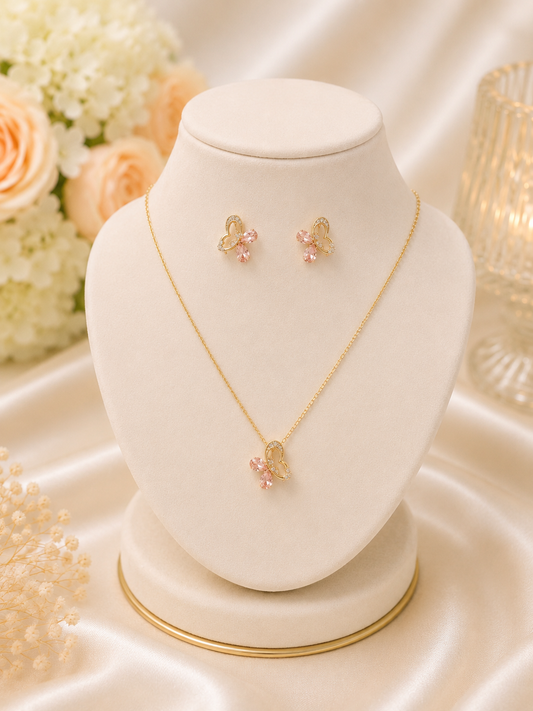 Baby Pink Anti-Tarnish Pendant Set