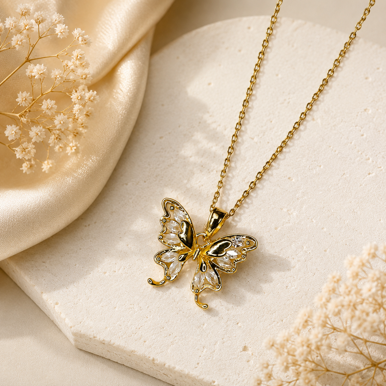 Butterfly Charm Anti-Tarnish Pendant Chain