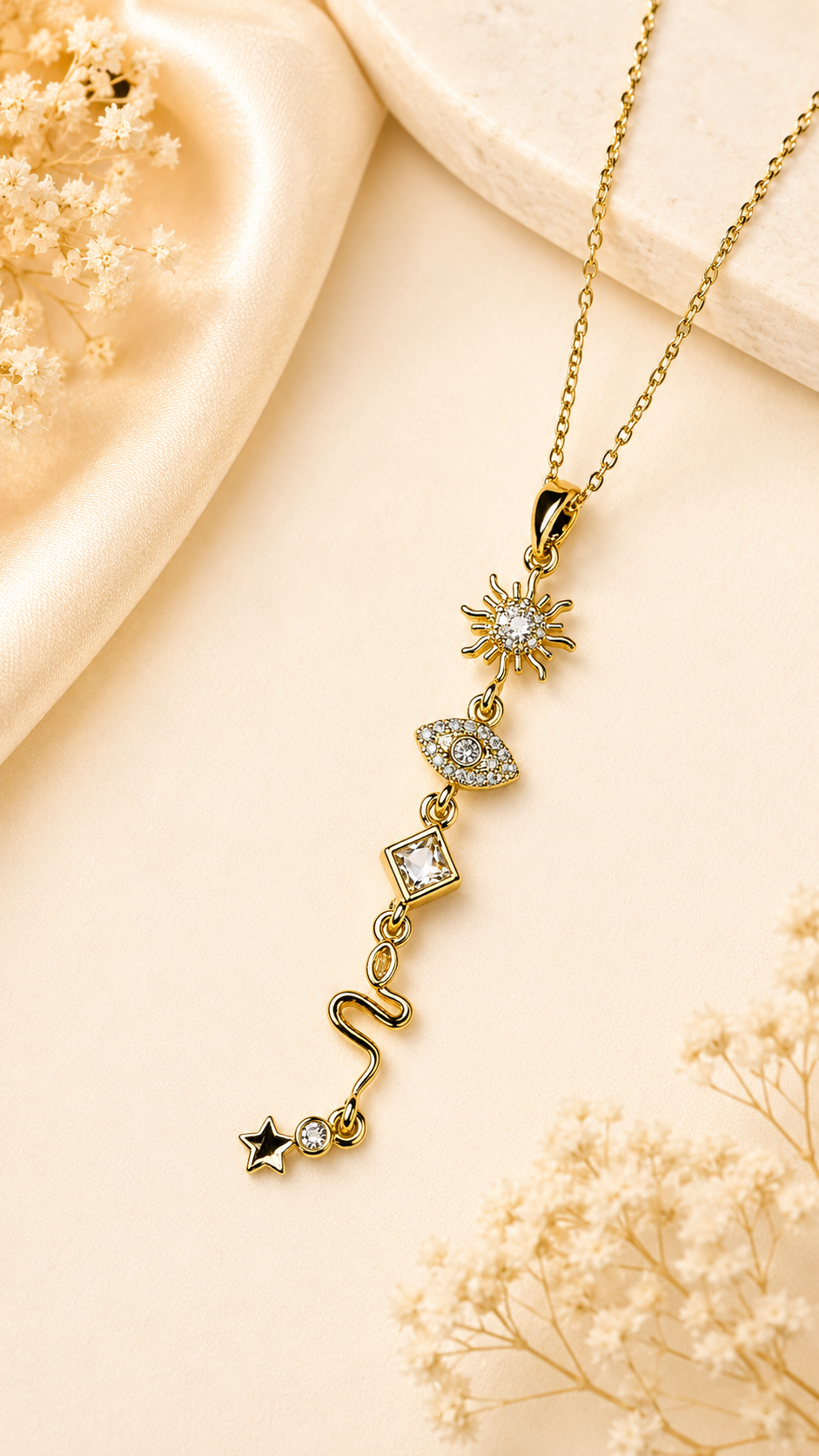Long Charm Anti-Tarnish Pendant Chain