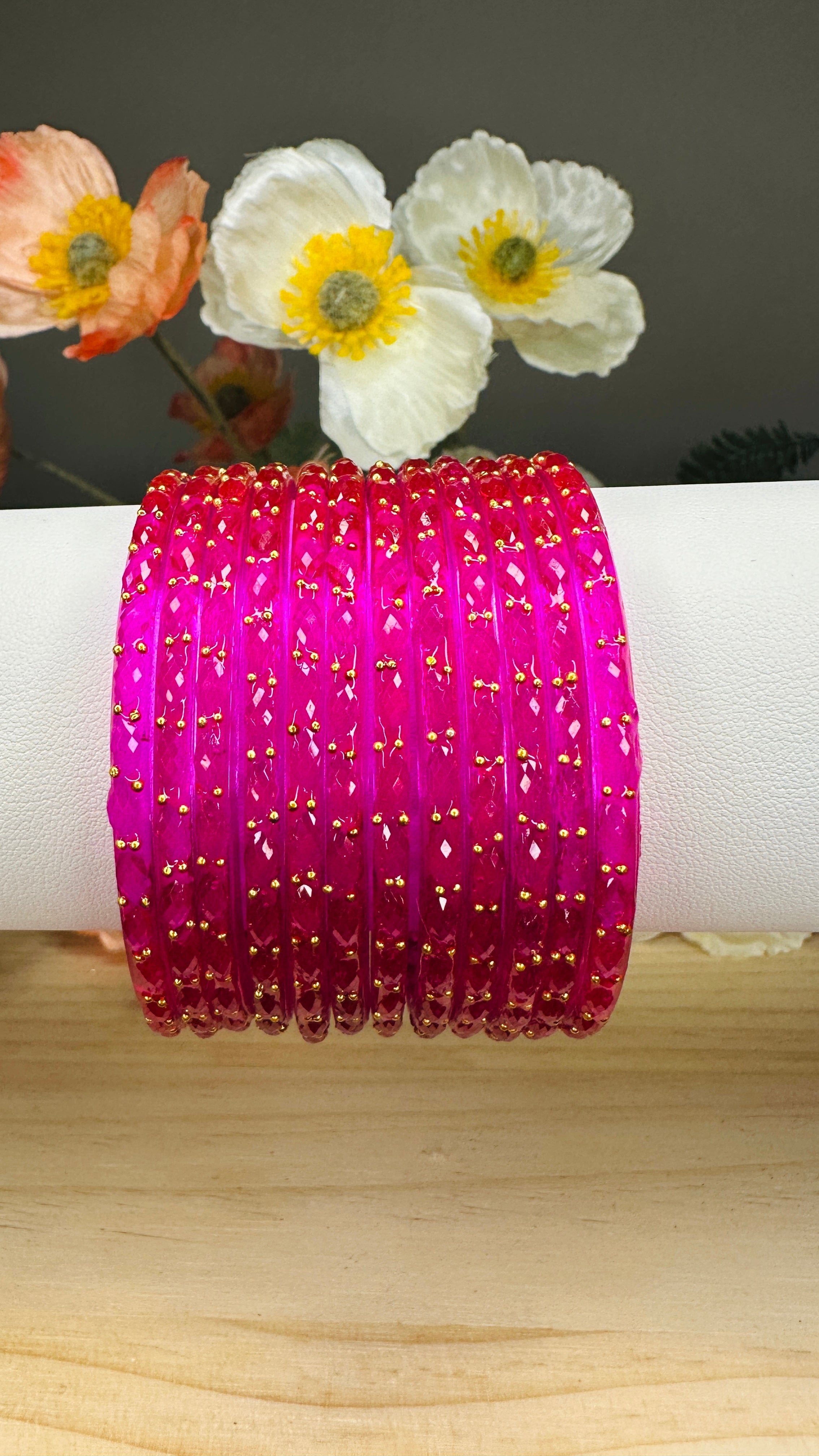 Rani Pink Raindrop Bangles