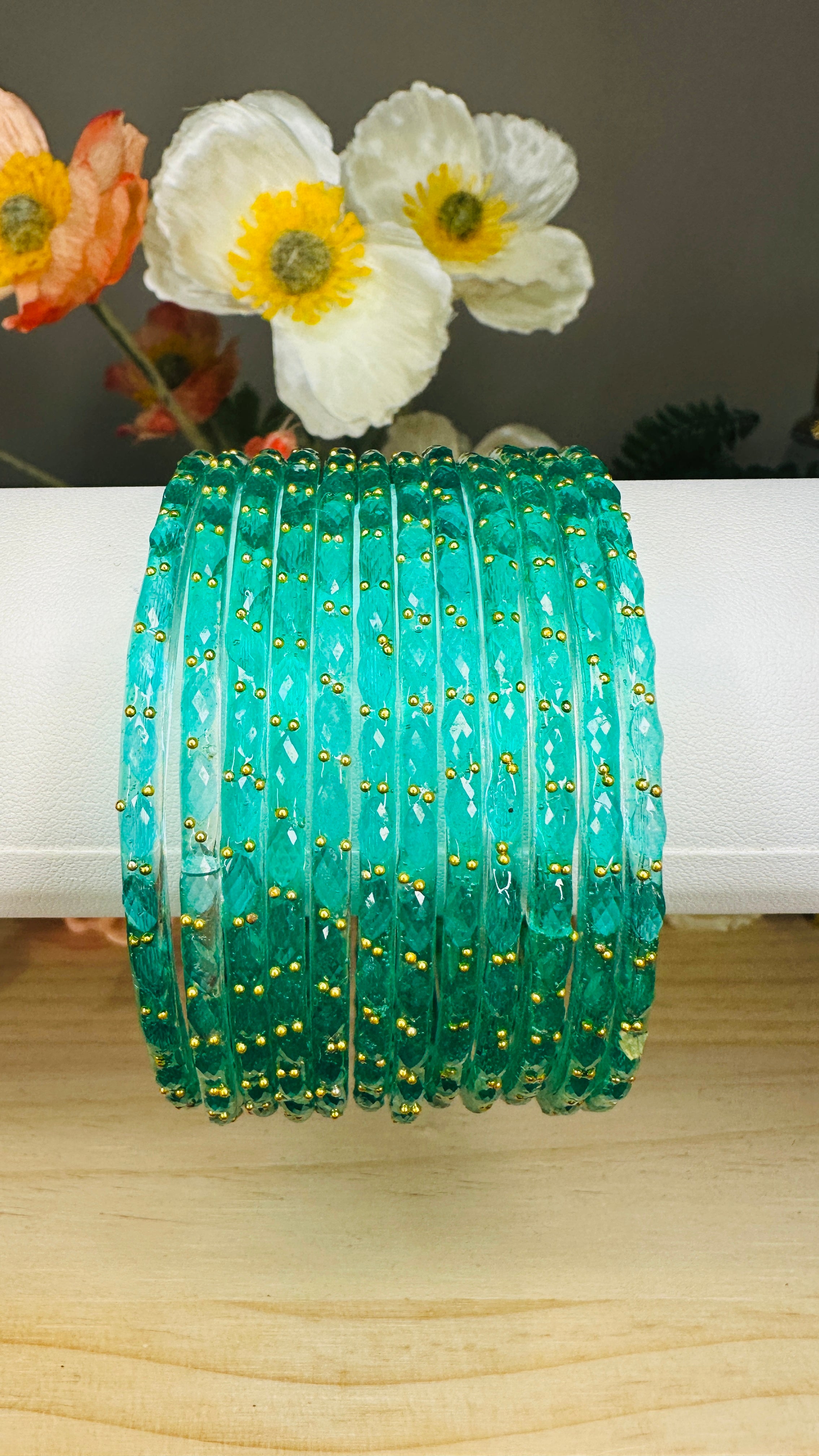 Surf Raindrop Glass Bangles