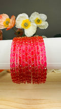 Reddish Raindrop Glass Bangles