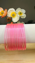 Baby pink Plain Glass Bangles