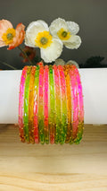 Multi Colour Raindrop Glass Bangles