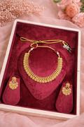 Elegant Gold Choker Set with Matching Earrings