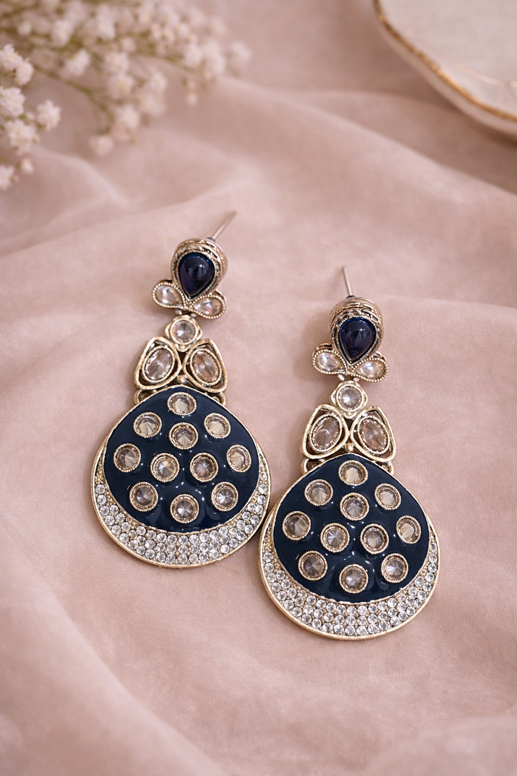 Elegant Polki Drop Earrings