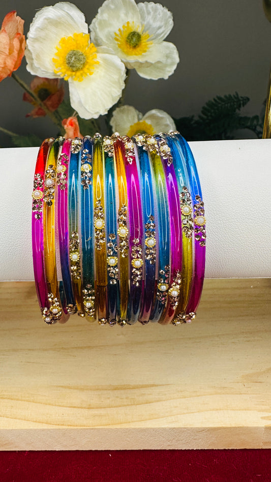 Multi Colour Pearl Bangles