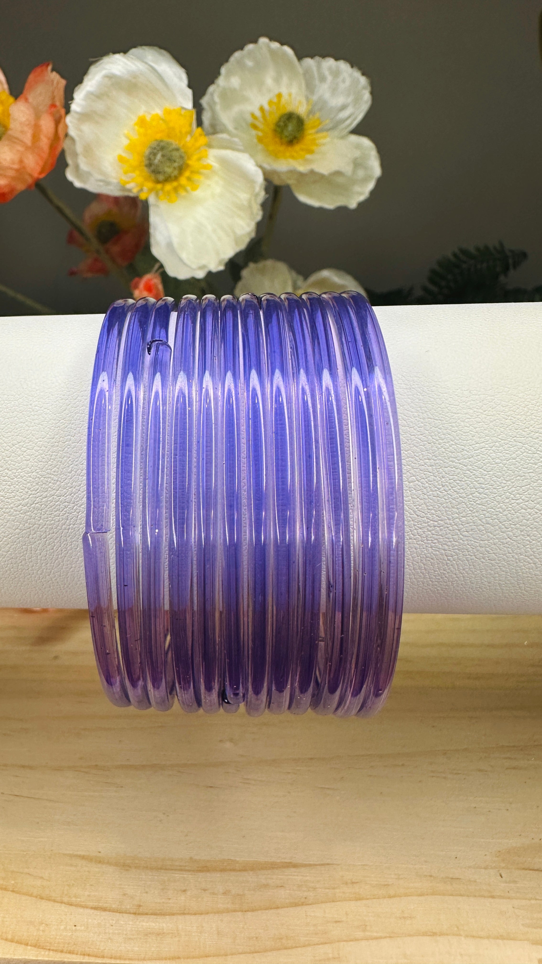 Lavender Plain Glass Bangles